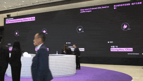 Map of urban expansion for the 2019 Bloomberg New Economy Forum