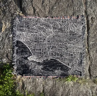5x4-ft woven map of Los Angeles