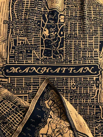 8x4.5-ft woven map of NYC in merino wool by ambarld.com